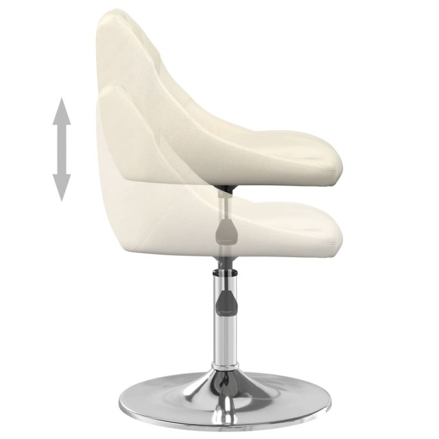 Chaises à manger pivotantes lot de 4 Crème Velours