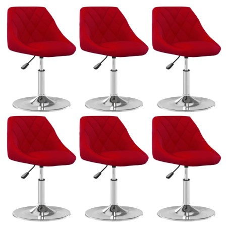 Chaises pivotantes à manger lot de 6 Rouge bordeaux Velours