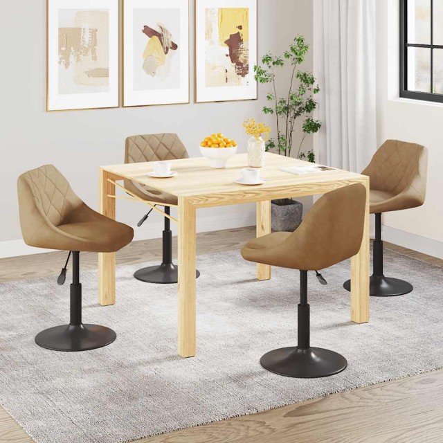 Chaises pivotantes à manger lot de 4 marron velours