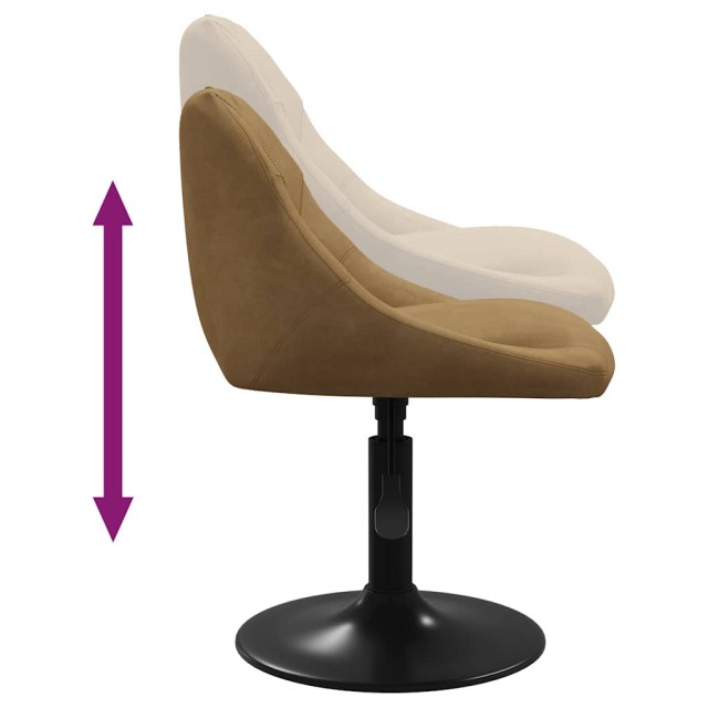 Chaises pivotantes à manger lot de 4 marron velours