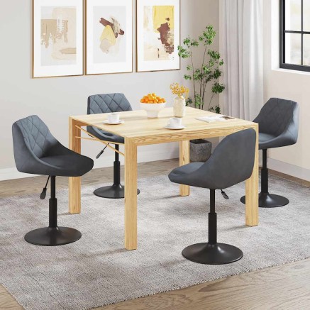 Chaises pivotantes à manger lot de 4 gris foncé velours
