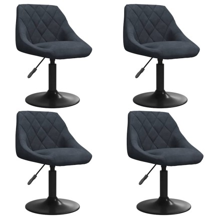 Chaises pivotantes à manger lot de 4 gris foncé velours 2