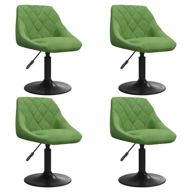 Chaises pivotantes à manger lot de 4 vert clair velours