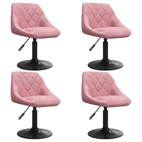 Chaises pivotantes à manger lot de 4 rose velours