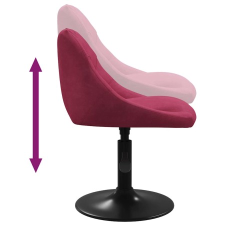 Chaises à manger pivotantes lot de 4 rouge bordeaux velours