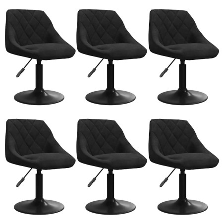 Chaises pivotantes à manger lot de 6 noir velours