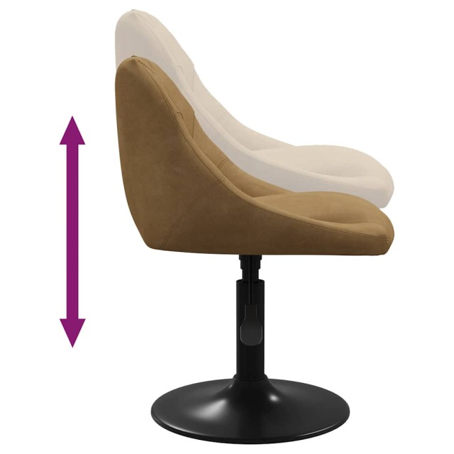 Chaises pivotantes à manger lot de 6 marron velours