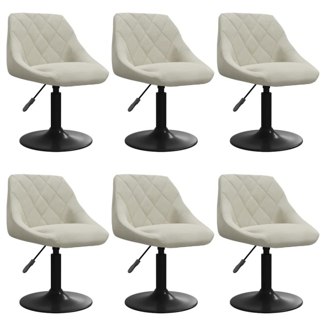 Chaises pivotantes à manger lot de 6 crème velours