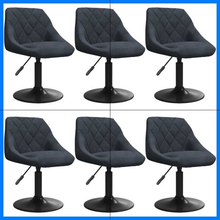 Chaises pivotantes à manger lot de 6 gris foncé velours