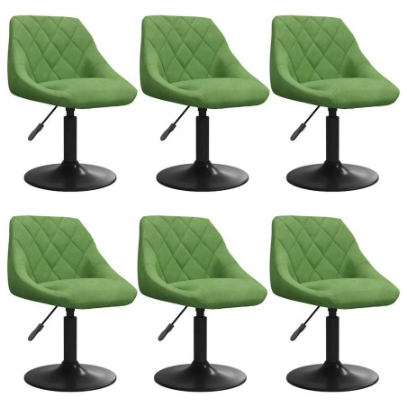 Chaises pivotantes à manger lot de 6 vert clair velours