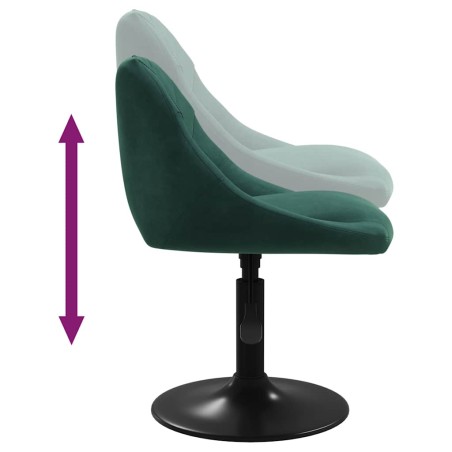 Chaise de salle à manger Vert foncé Velours