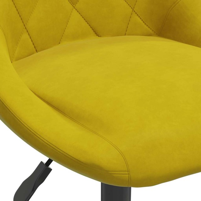Chaise de salle à manger Jaune moutarde Velours