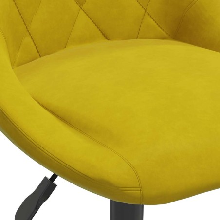 Chaise de salle à manger Jaune moutarde Velours