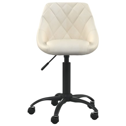 Chaise de bureau Crème Velours 2