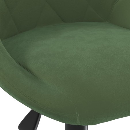 Chaise pivotante de salle à manger Vert foncé Velours