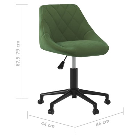Chaise pivotante de salle à manger Vert foncé Velours
