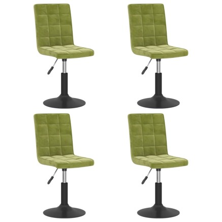 Chaises pivotantes à manger lot de 4 vert clair velours 2