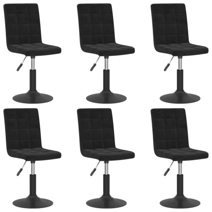Chaises pivotantes à manger lot de 6 noir velours 2