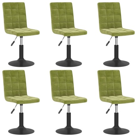 Chaises pivotantes à manger lot de 6 vert clair velours 2