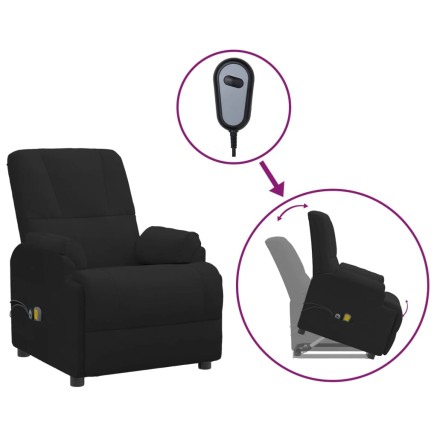 Fauteuil de massage noir similicuir daim 2
