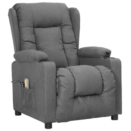Fauteuil de massage inclinable Gris clair Tissu