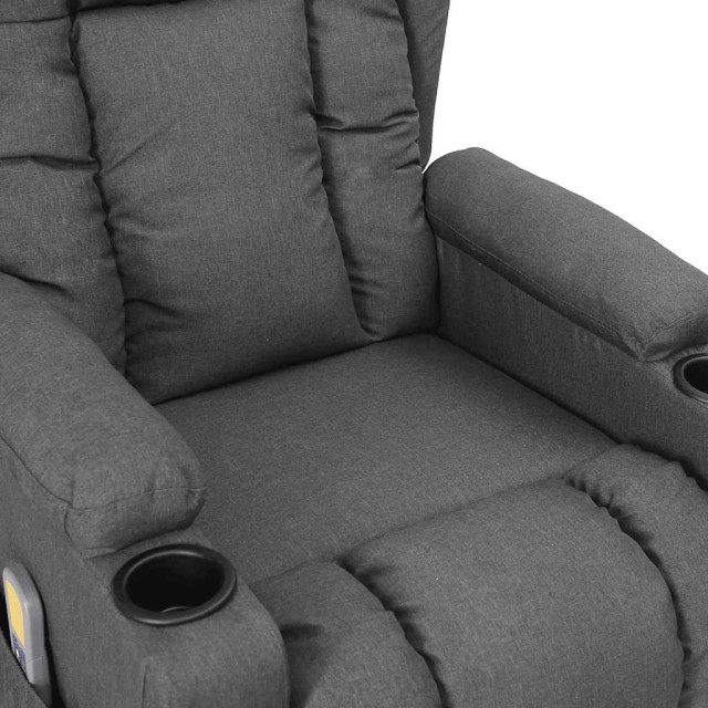 Fauteuil de massage inclinable Gris clair Tissu