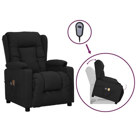 Fauteuil de massage Noir Tissu