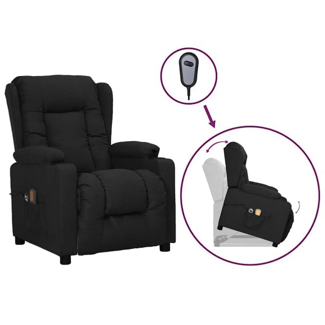 Fauteuil de massage Noir Tissu