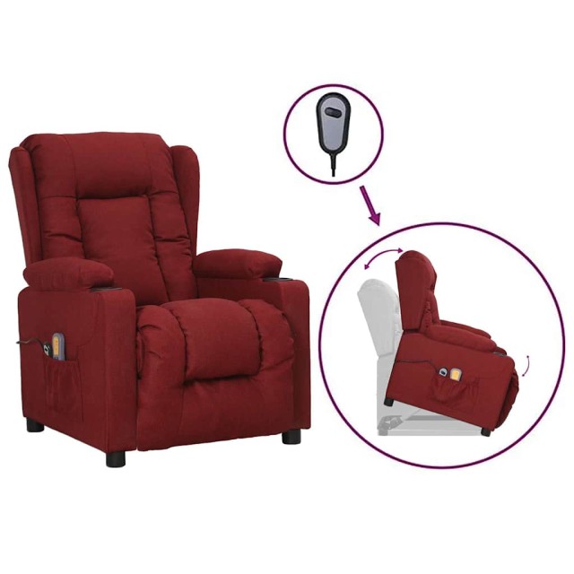 Fauteuil de massage Rouge bordeaux Tissu