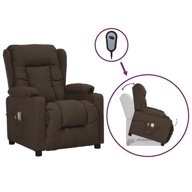 Fauteuil de massage Marron foncé Tissu