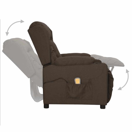 Fauteuil de massage Marron foncé Tissu