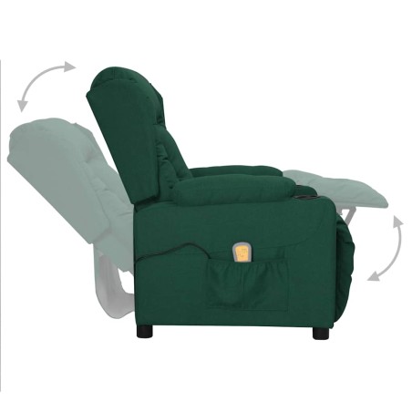 Fauteuil de massage Vert foncé Tissu