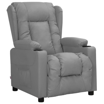 Fauteuil Gris Similicuir 2
