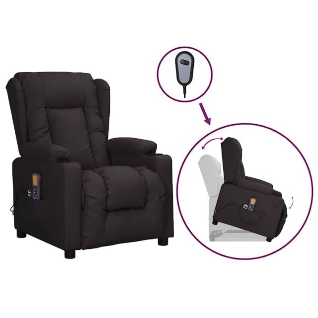 Fauteuil de massage Noir Similicuir