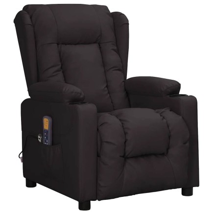 Fauteuil de massage Noir Similicuir 2
