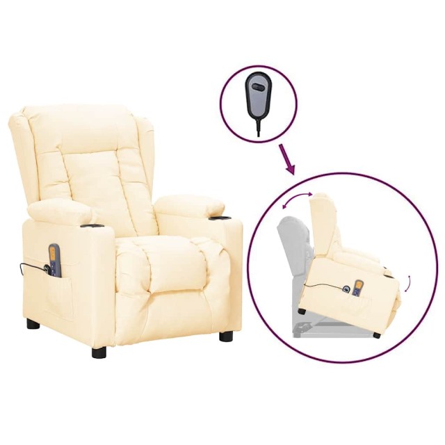 Fauteuil de massage Crème Similicuir