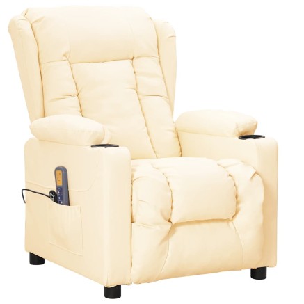 Fauteuil de massage Crème Similicuir 2