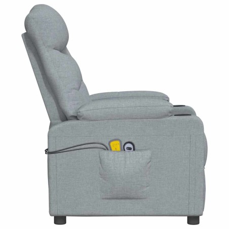 Fauteuil de massage inclinable Gris clair Tissu