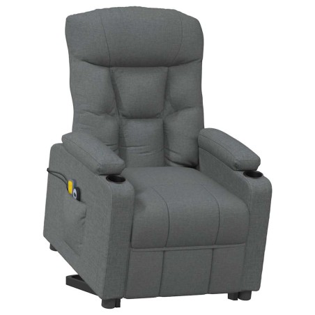 Fauteuil de massage inclinable Gris foncé Tissu