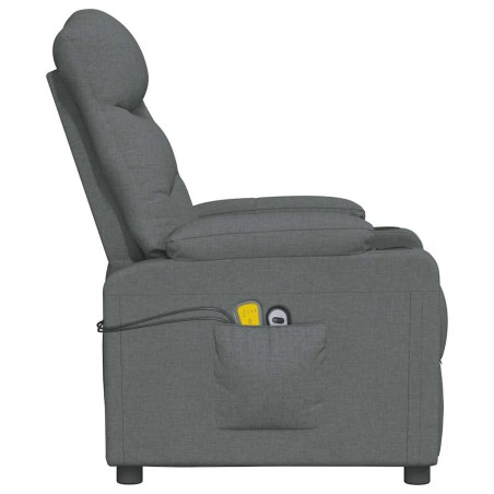 Fauteuil de massage inclinable Gris foncé Tissu