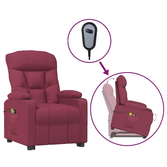 Fauteuil de massage Rouge bordeaux Tissu