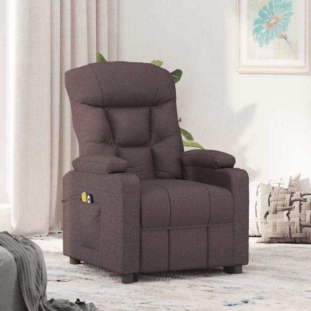 Fauteuil de massage Marron foncé Tissu