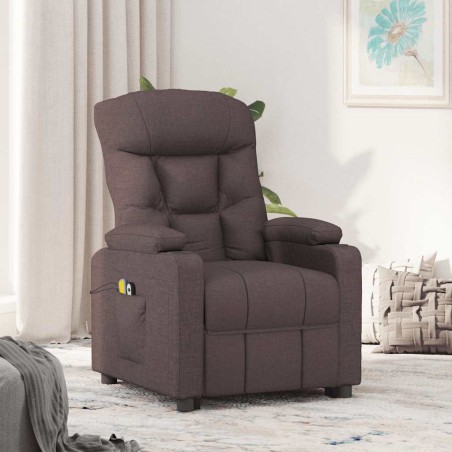 Fauteuil de massage Marron foncé Tissu