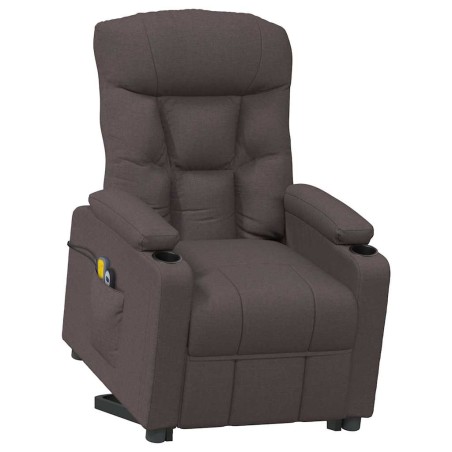 Fauteuil de massage Marron foncé Tissu