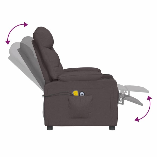 Fauteuil de massage Marron foncé Tissu