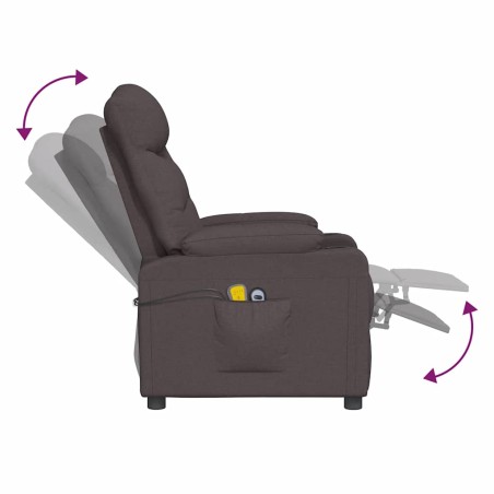 Fauteuil de massage Marron foncé Tissu