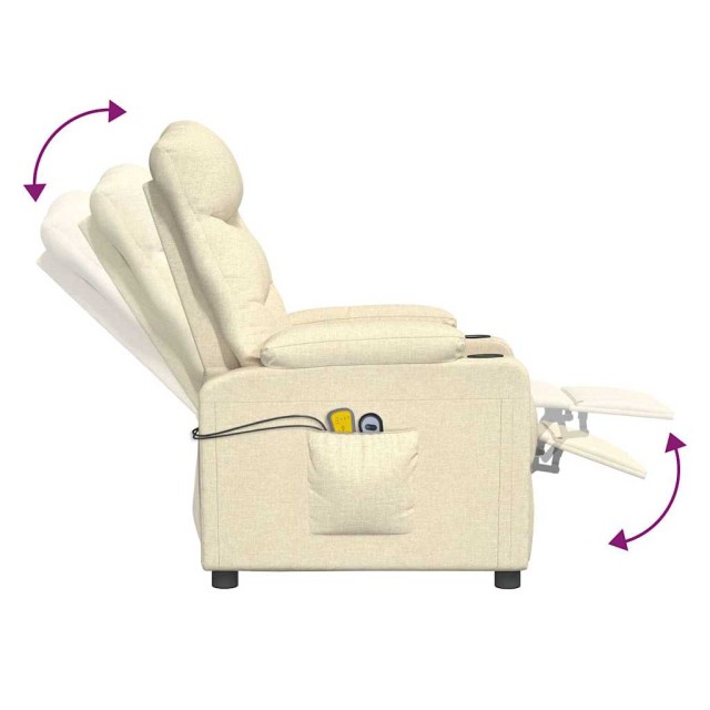Fauteuil de massage Crème Tissu