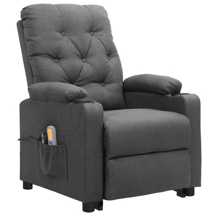 Fauteuil de massage inclinable Gris clair Tissu 2