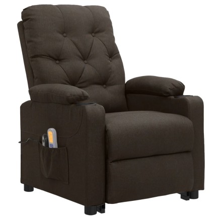 Fauteuil de massage Marron foncé Tissu 2