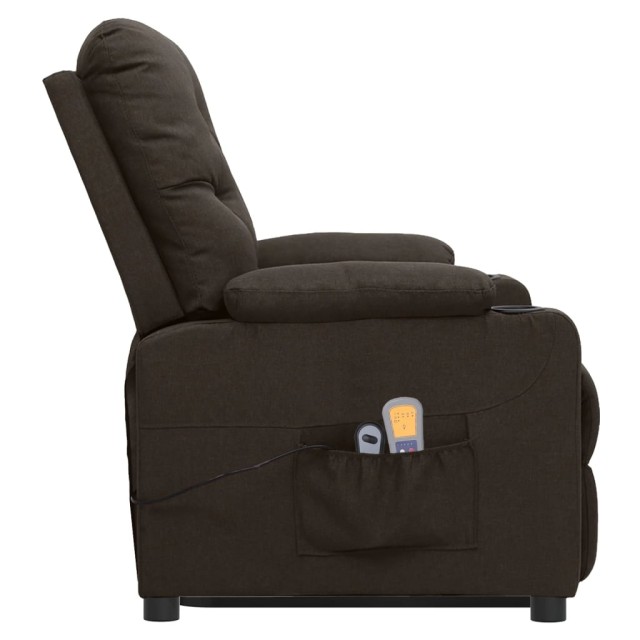 Fauteuil de massage Marron foncé Tissu